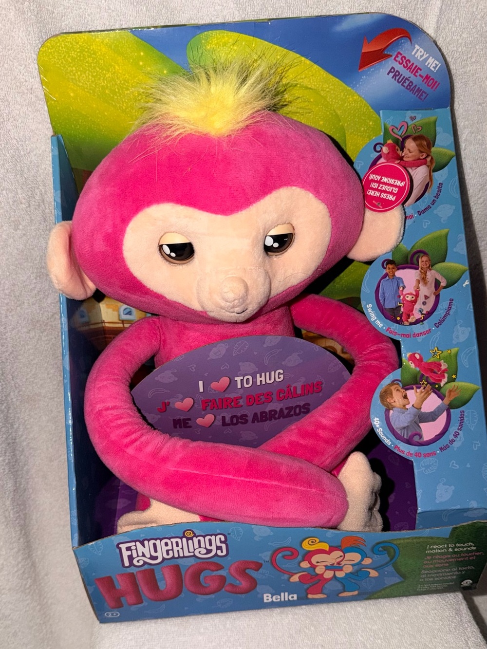 Fingerlings Hugs Bella Plush Monkey - Pink